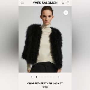 Yves Salomon Black Feather Jacket - extremely unique piece!